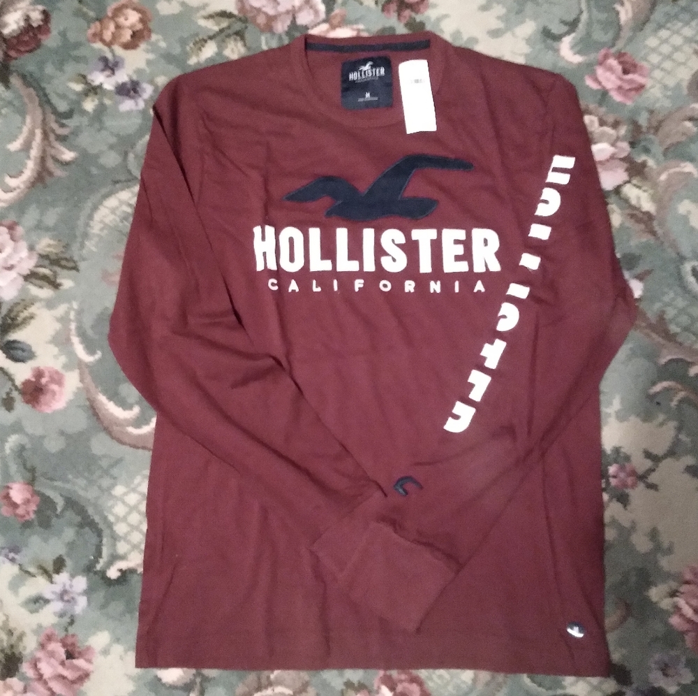 NWT Hollister Men's Long Sleeve Tee - Medium - Red